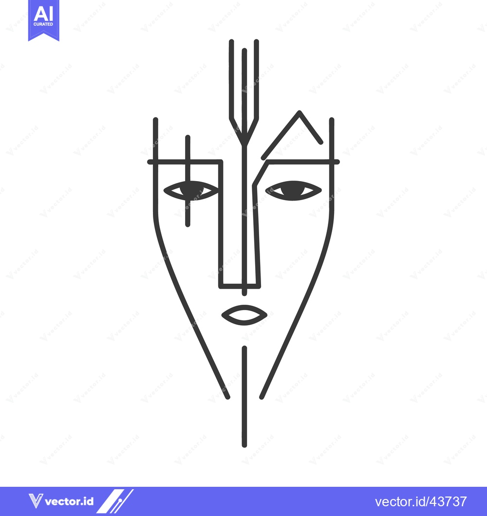 Premium Vector dari A minimalist illustration depicting an abstract and stylized human fac