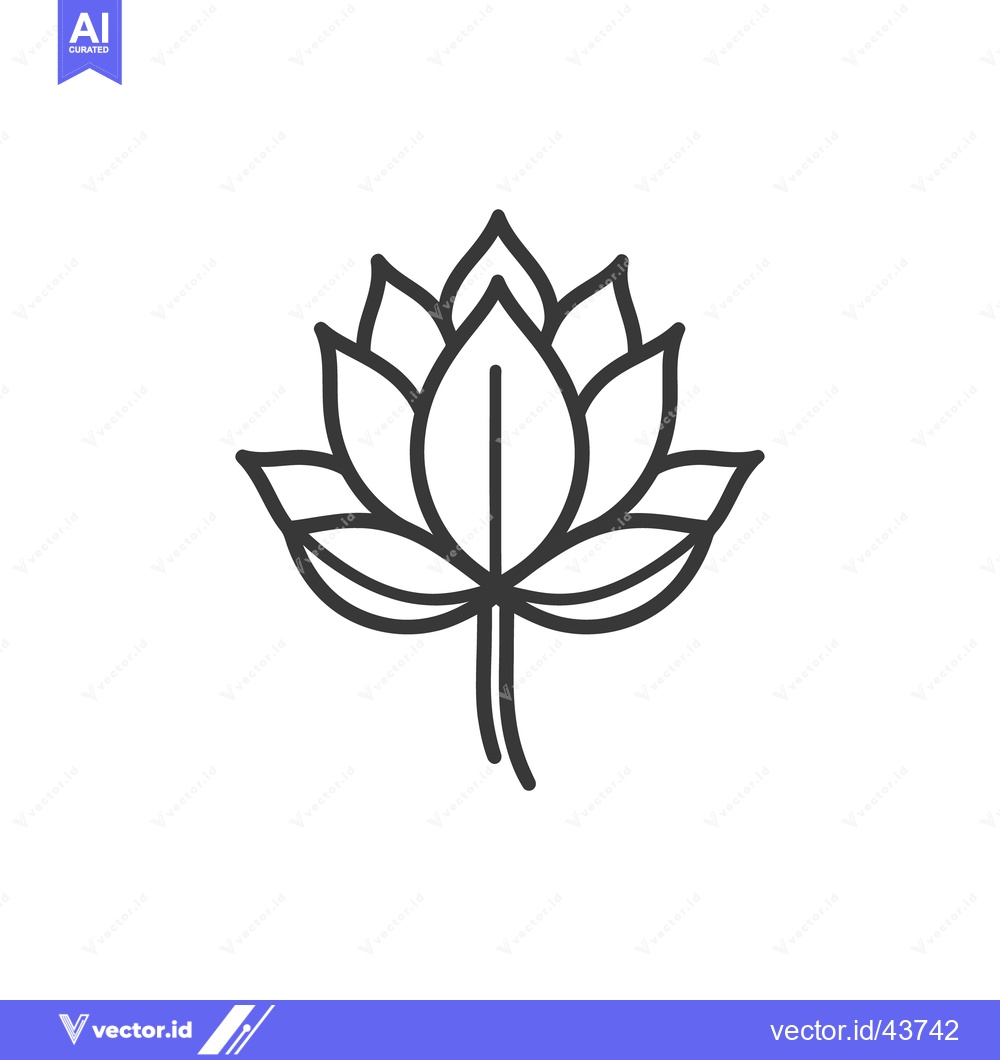 Premium Vector of Detailed black and white line drawing of a stylized lotus flower