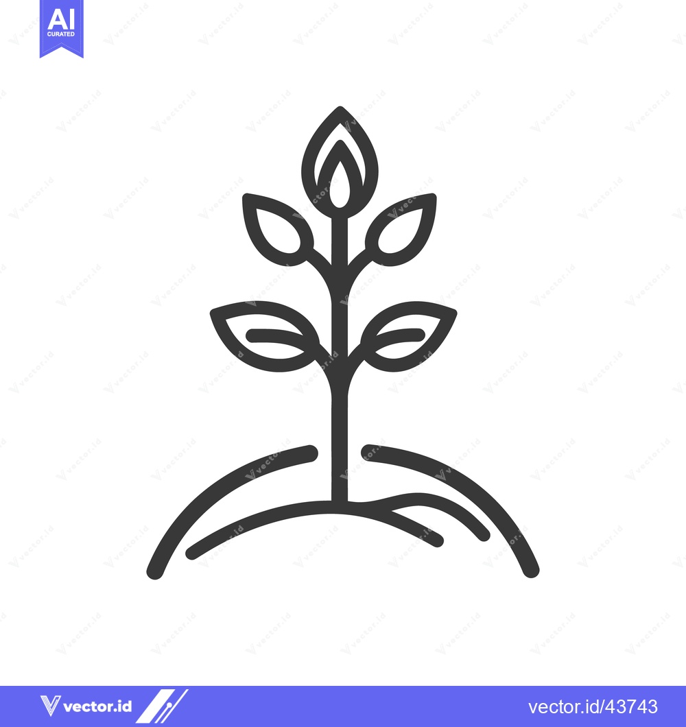 Premium Vector dari An abstract illustration of a plant sprouting from the earth