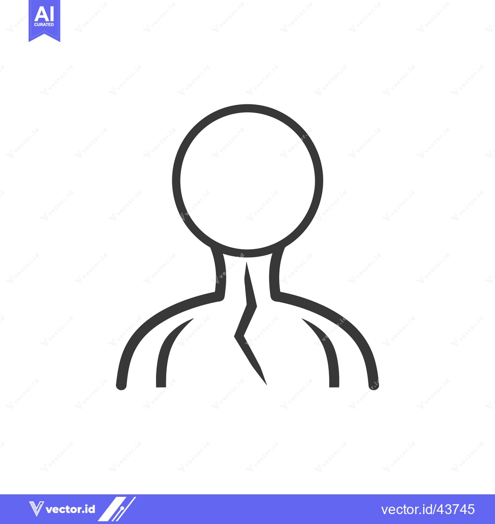 Premium Vector of Symbolic outline of a human figure showing a broken neck line