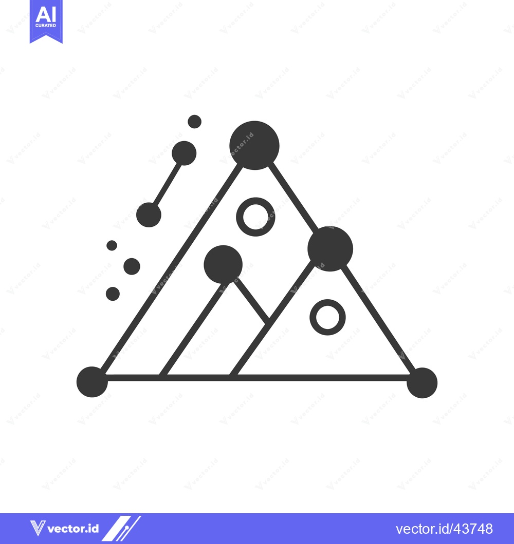 Premium Vector dari Geometric triangle with connected circles and lines forms a design