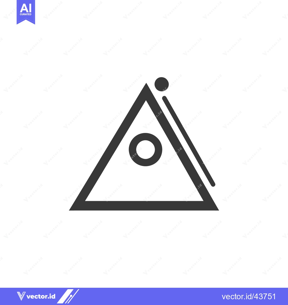 Premium Vector dari A geometric triangular figure featuring a central circular design
