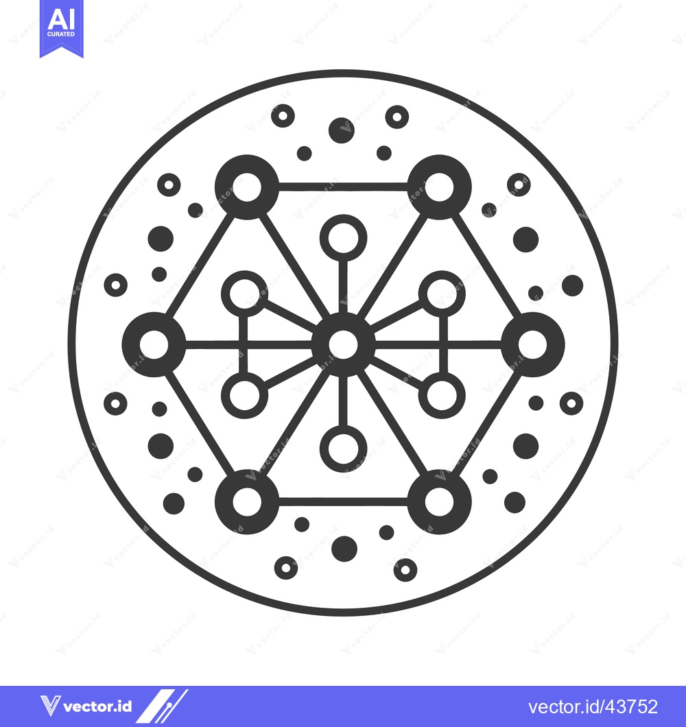 Premium Vector of A symmetrical circular design showcasing interconnected geometric shap
