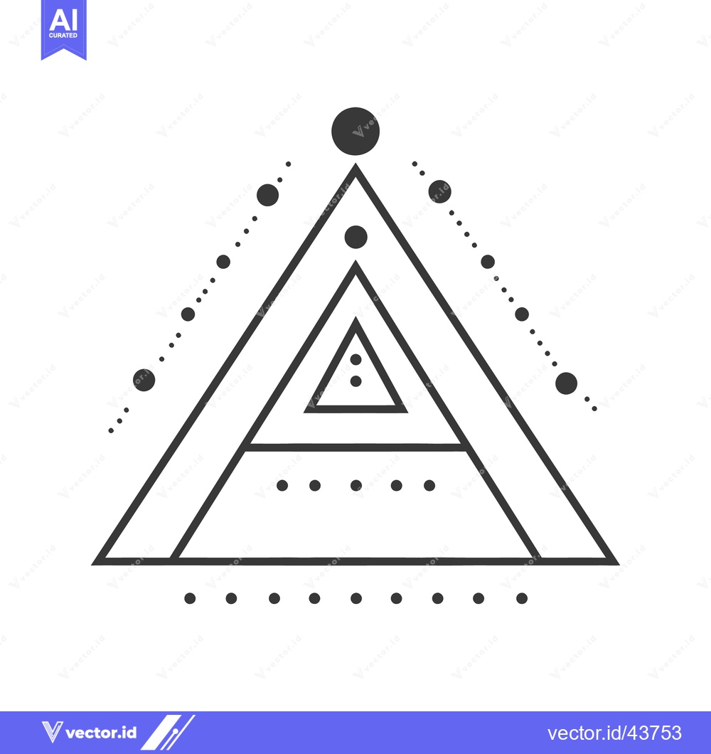 Premium Vector dari Geometric black triangles with surrounding dots on a white background