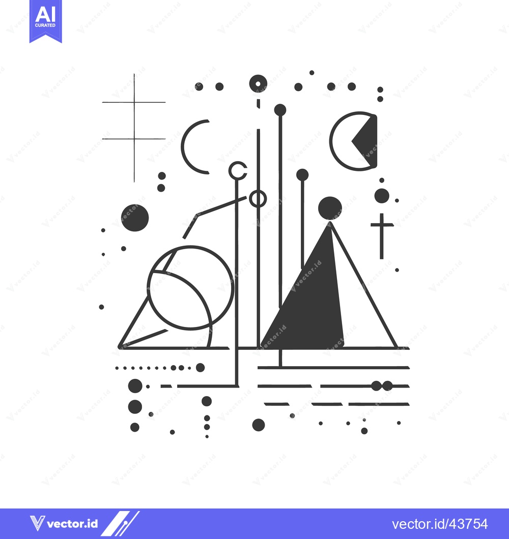 Premium Vector of An abstract composition of geometric shapes and linear elements