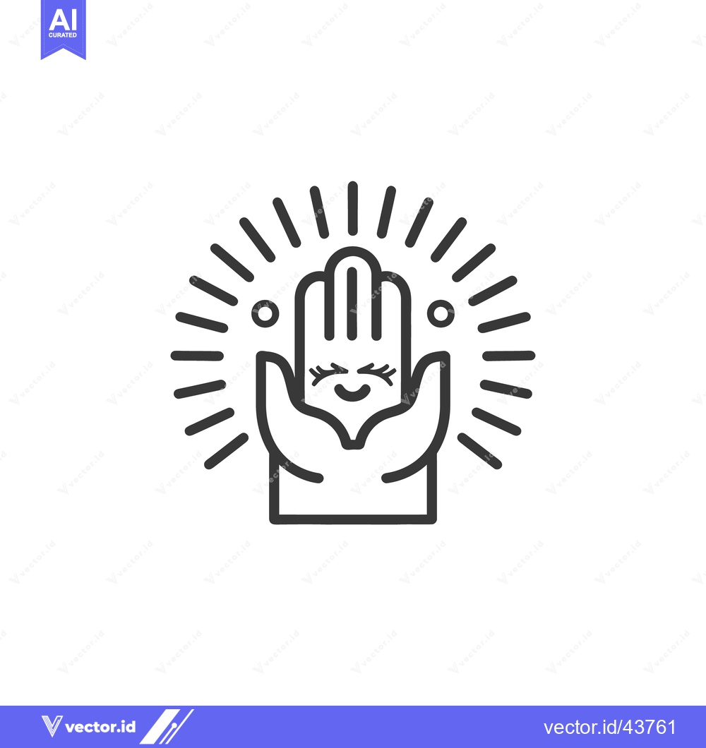 Premium Vector dari A smiling hand appears to be holding something radiant and bright