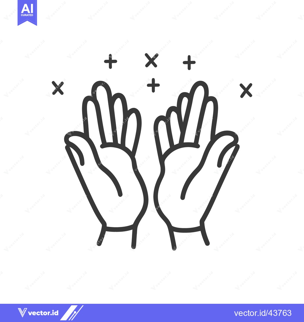 Premium Vector dari Open hands clapping with radiating symbols on a white background