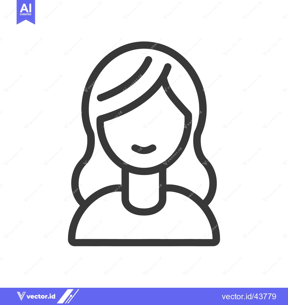 Premium Vector of A simple line drawing illustrating the front view of a woman