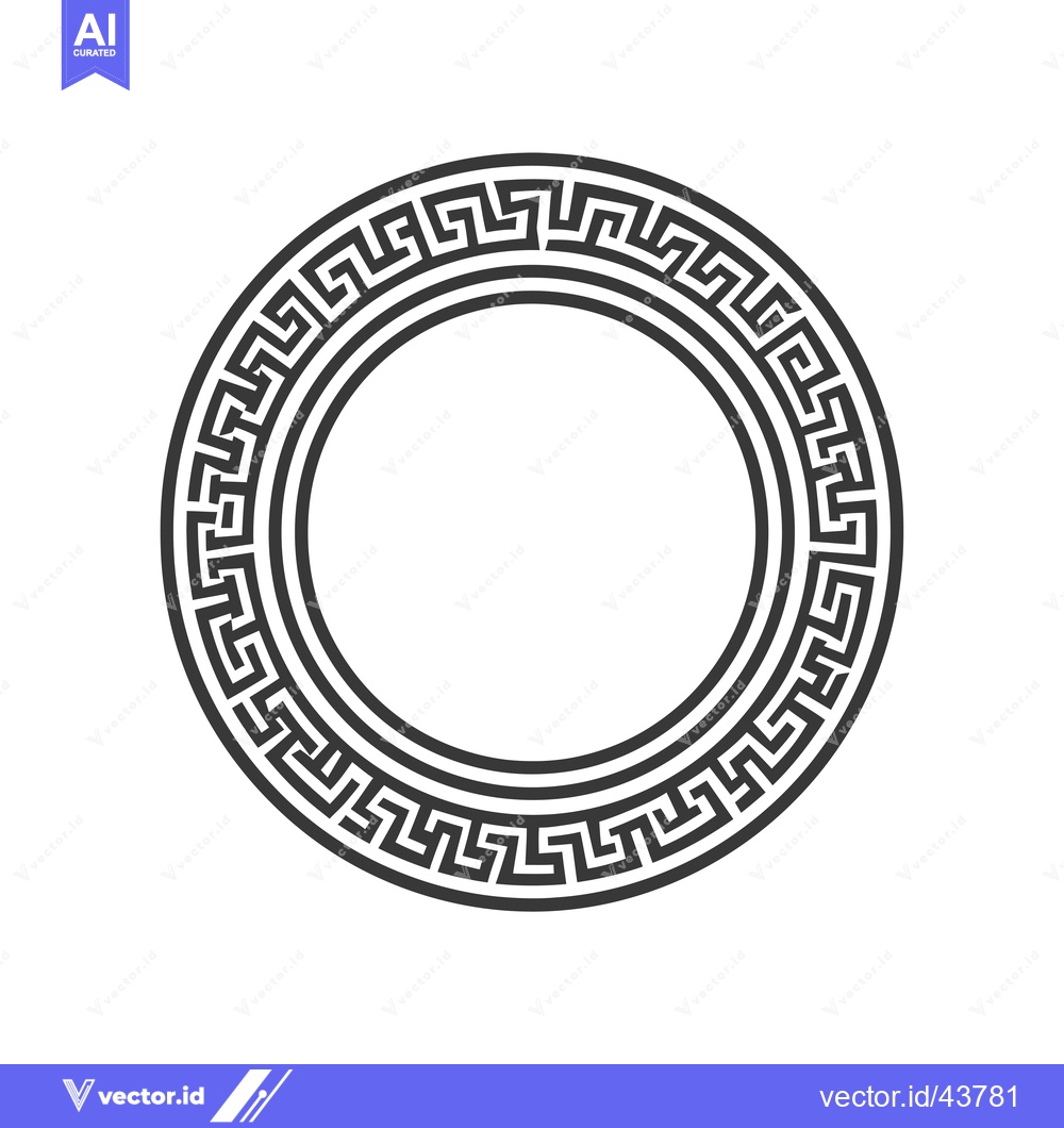 Premium Vector dari Greek Key Pattern Circular Frame