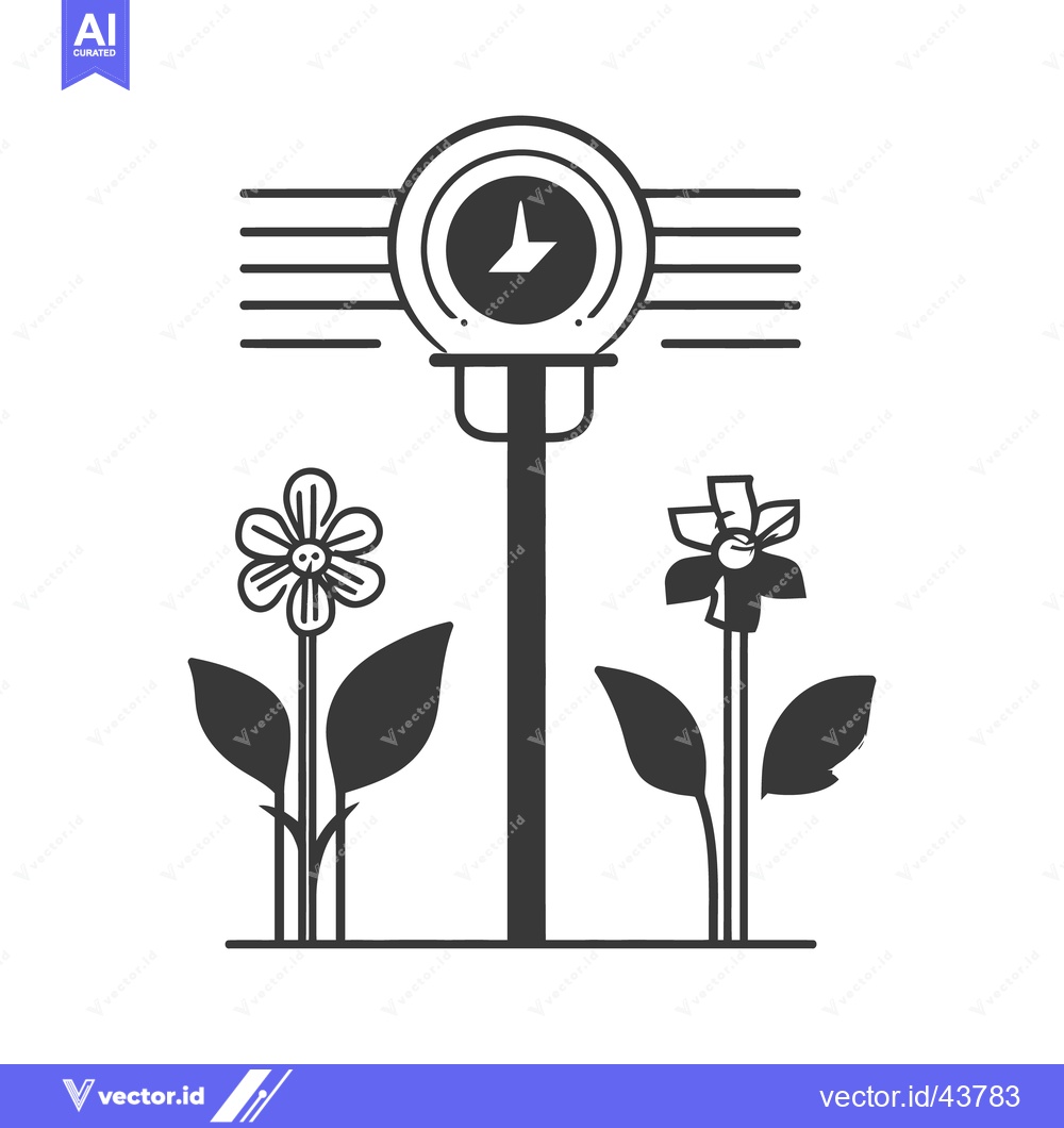 Premium Vector dari A stylized floral clock design displaying time and natural elements
