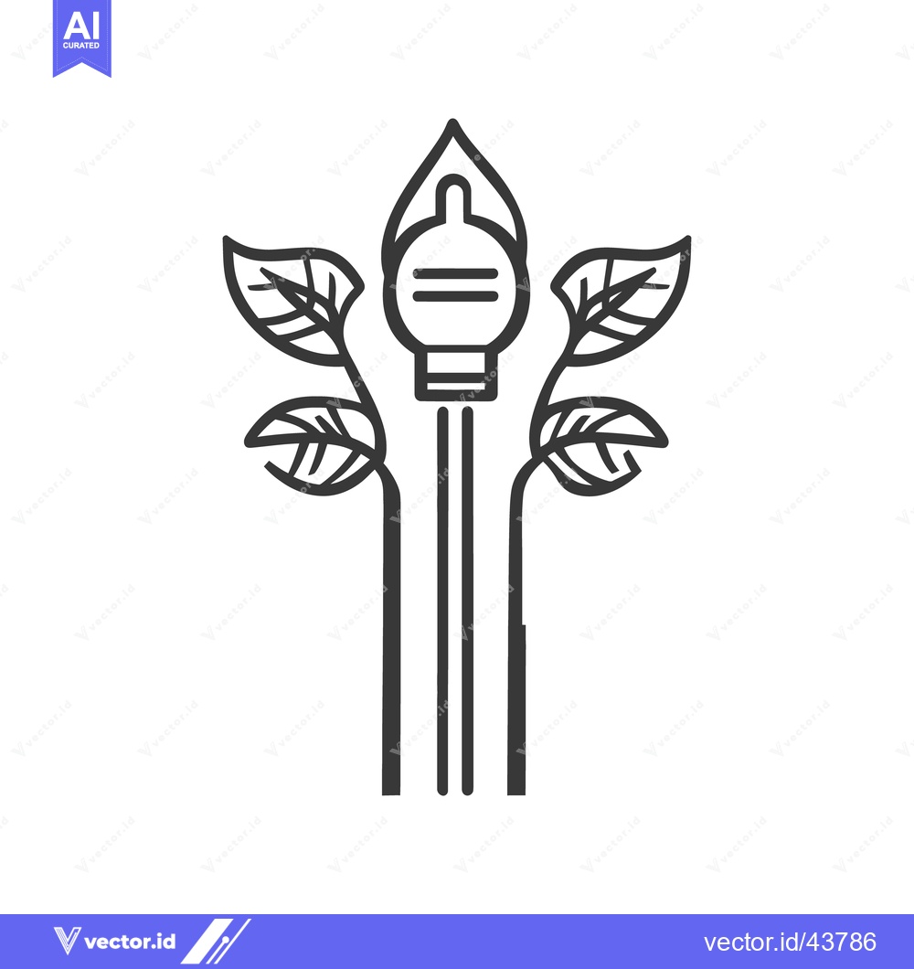 Premium Vector of An abstract image of a plant with bulb and leaves