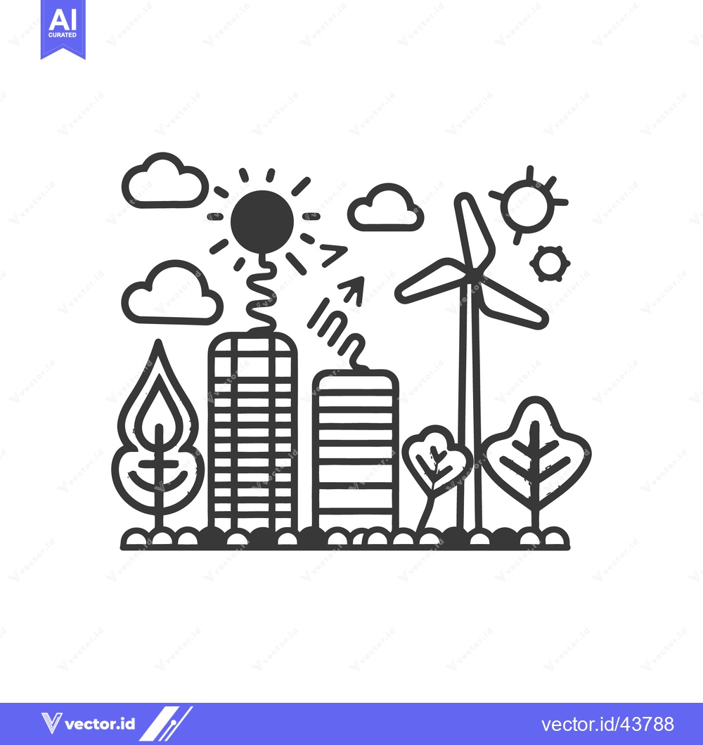 Premium Vector of Graphic illustration showing sustainable green energy environment sour