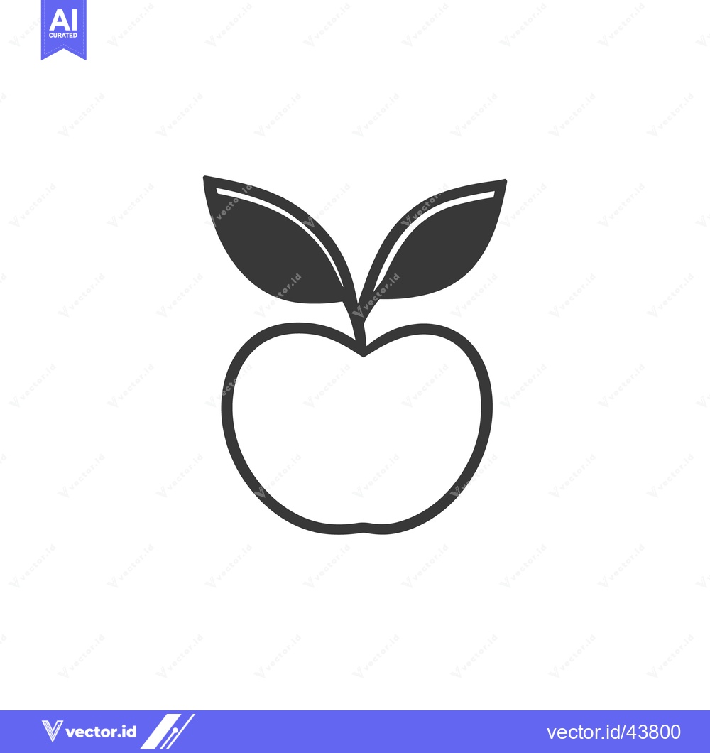 Premium Vector dari Simple black and white outline illustration of an apple fruit
