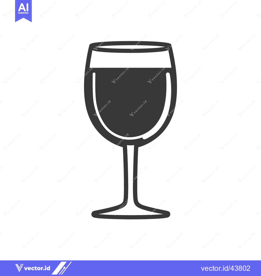 Premium Vector of A simple and stylized black and white illustration of a wine glass