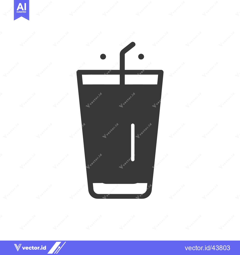 Premium Vector dari An illustrated image shows a glass of beverage with a straw