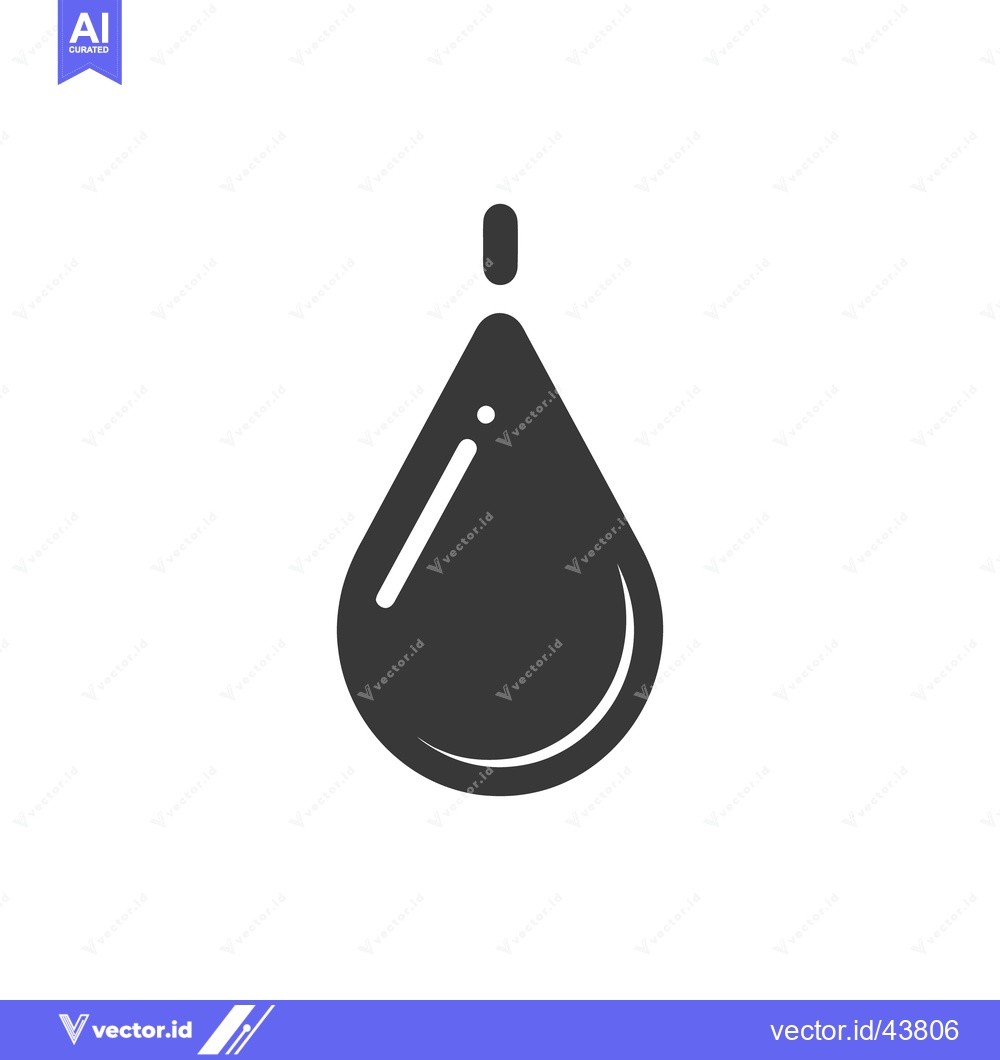 Premium Vector of A single stylized water droplet illustration over a white background