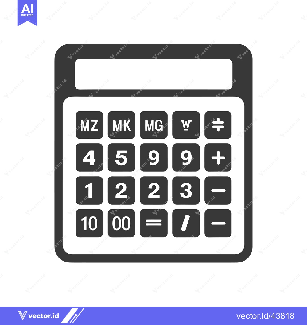 Premium Vector of Grey Calculator Icon With Display And Buttons