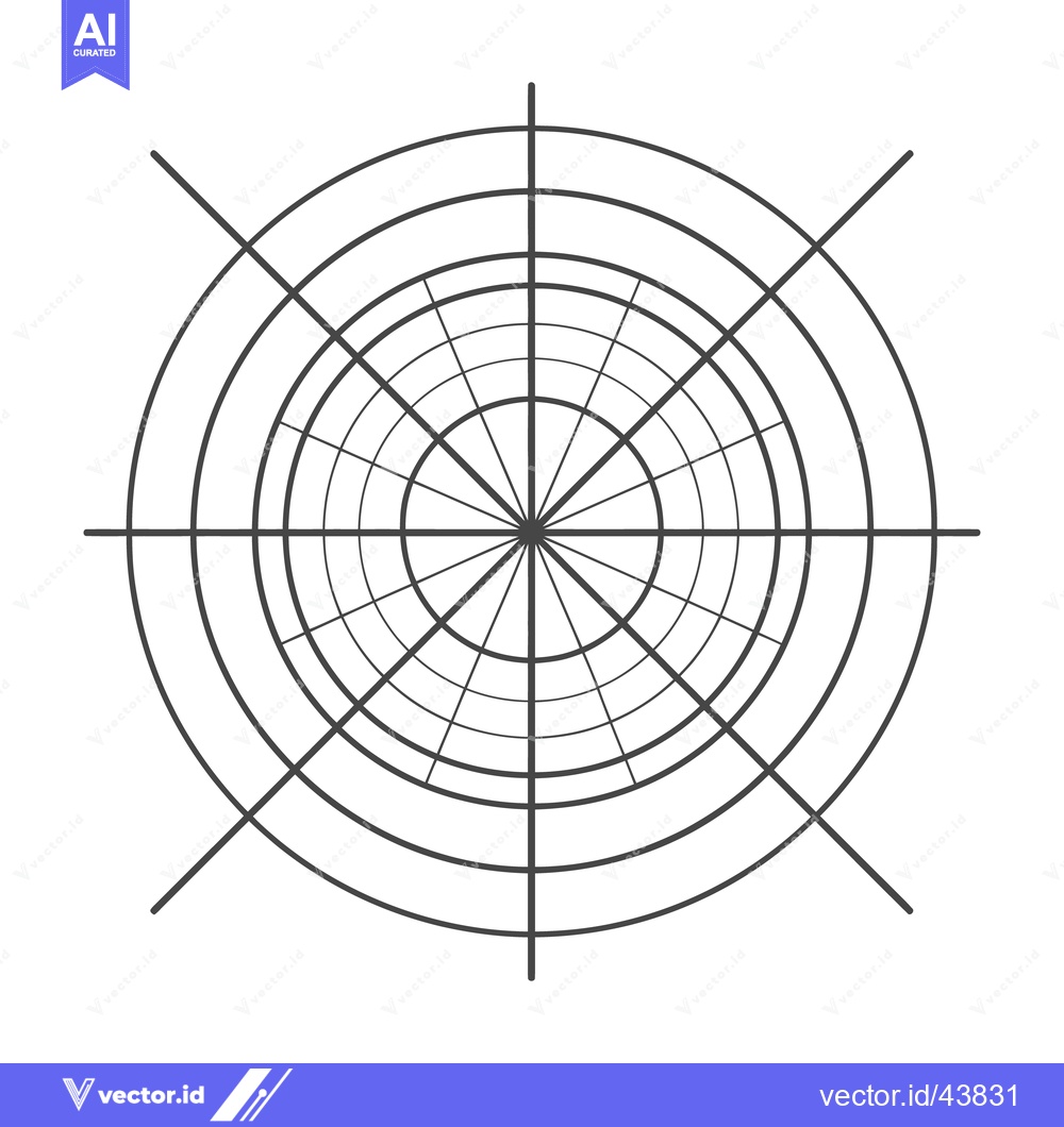 Premium Vector of Concentric Circles and Radial Lines: Abstract Geometric Design on Whit