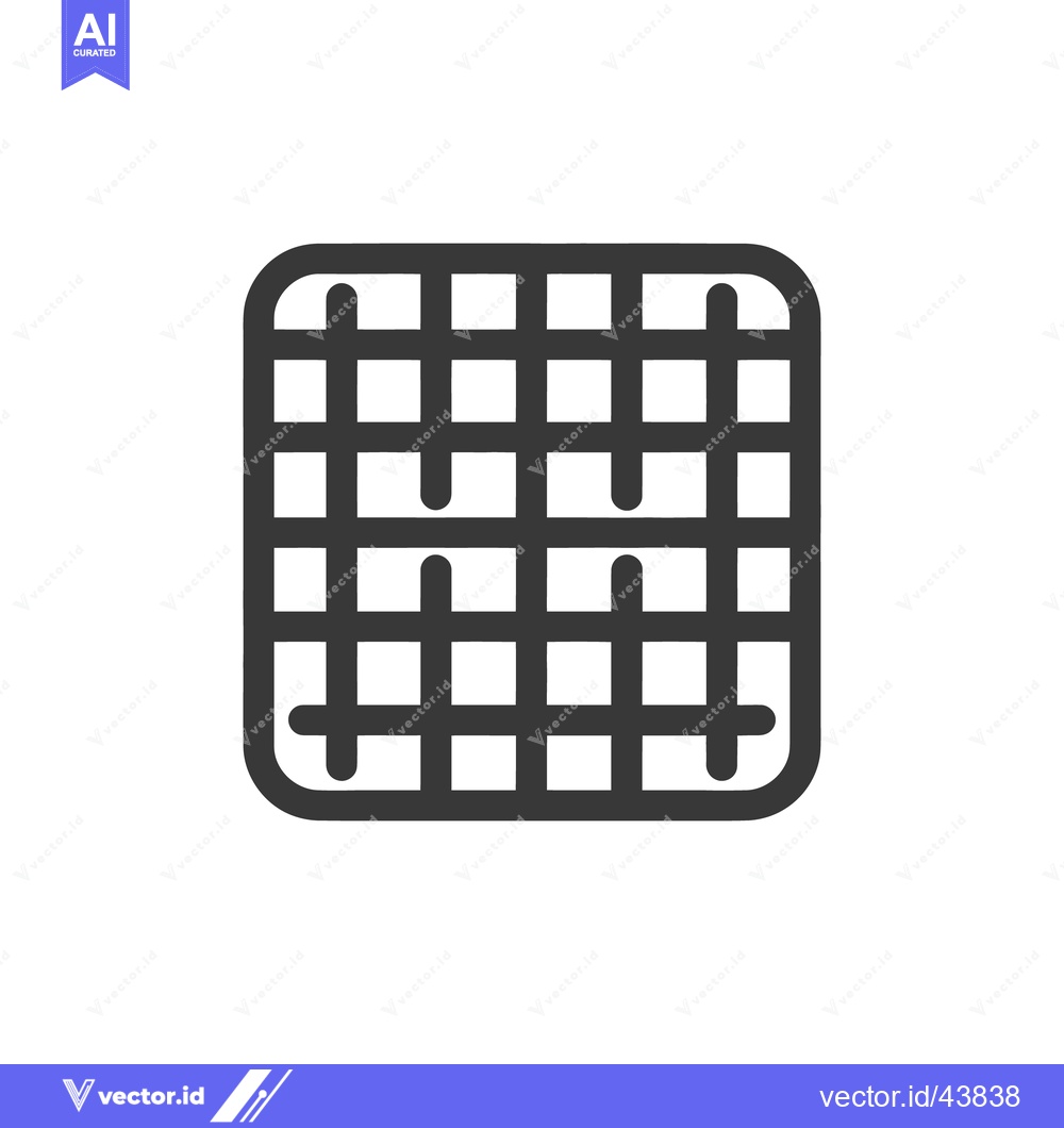 Premium Vector dari Minimalist Grid Icon with Rounded Corners and Unique Bottom Extensions