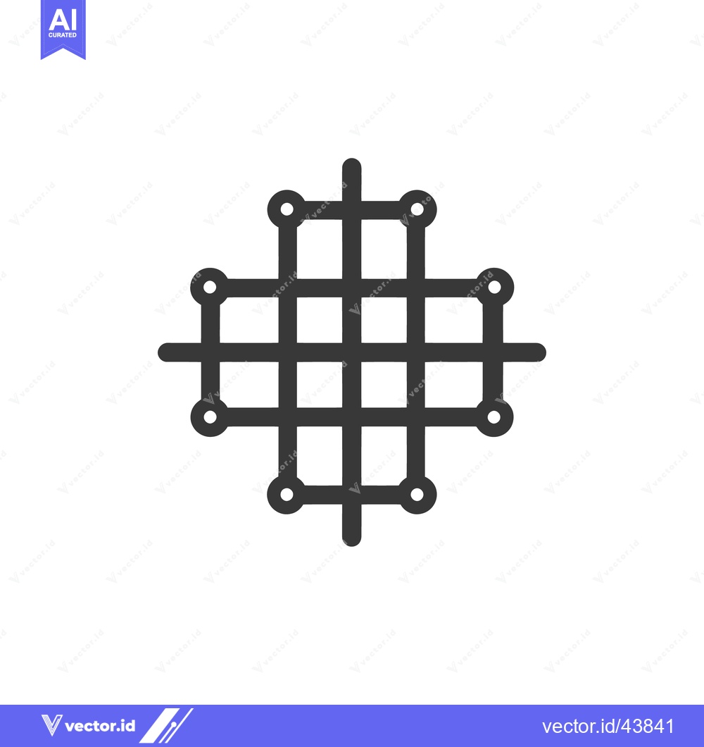 Premium Vector dari Abstract Grid Icon with Rounded Terminals on White Background
