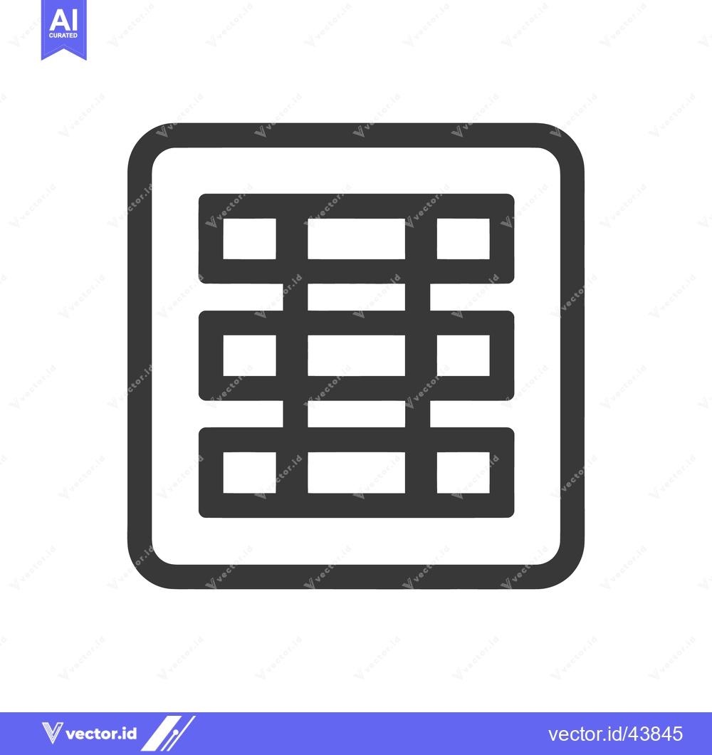 Premium Vector dari Simple Dark Gray Grid Icon with Rounded Square Frame on White