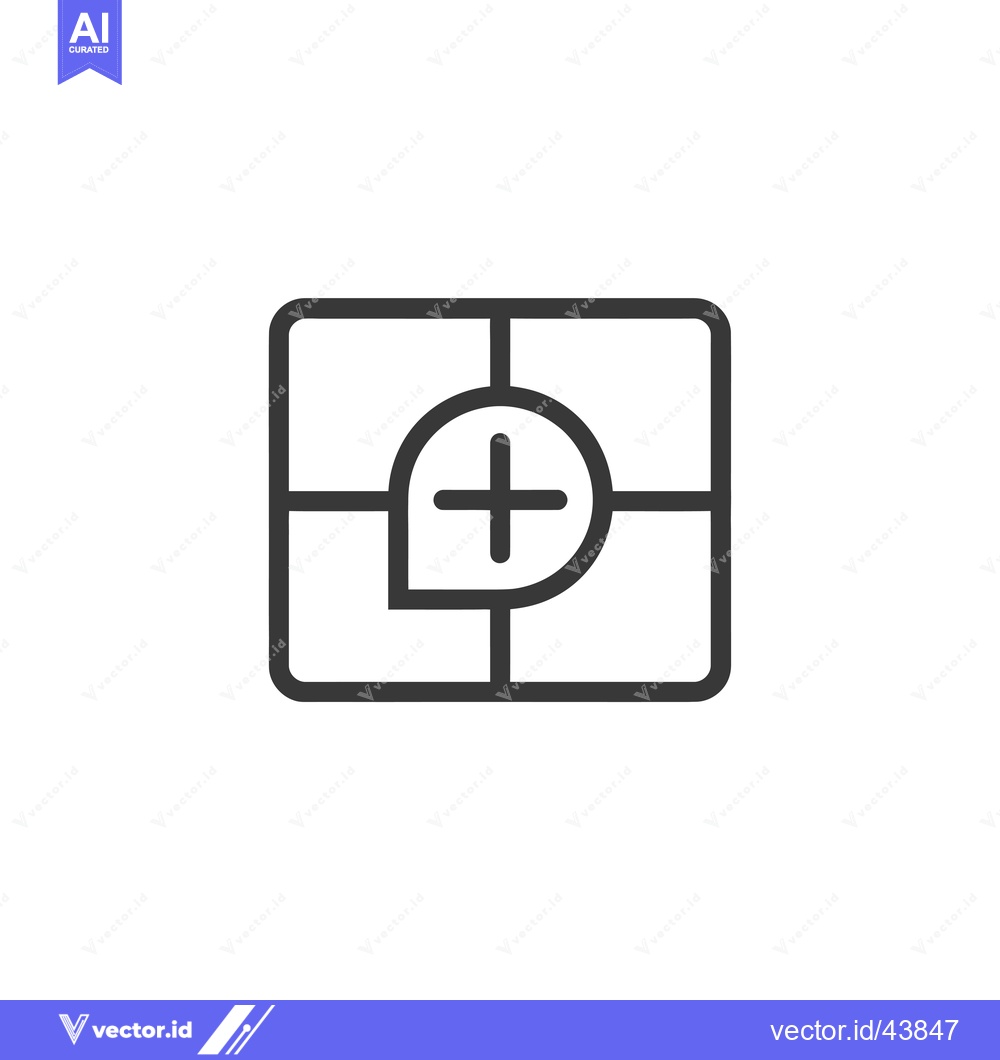 Premium Vector dari Grid with Plus Sign Inside Speech Bubble Icon