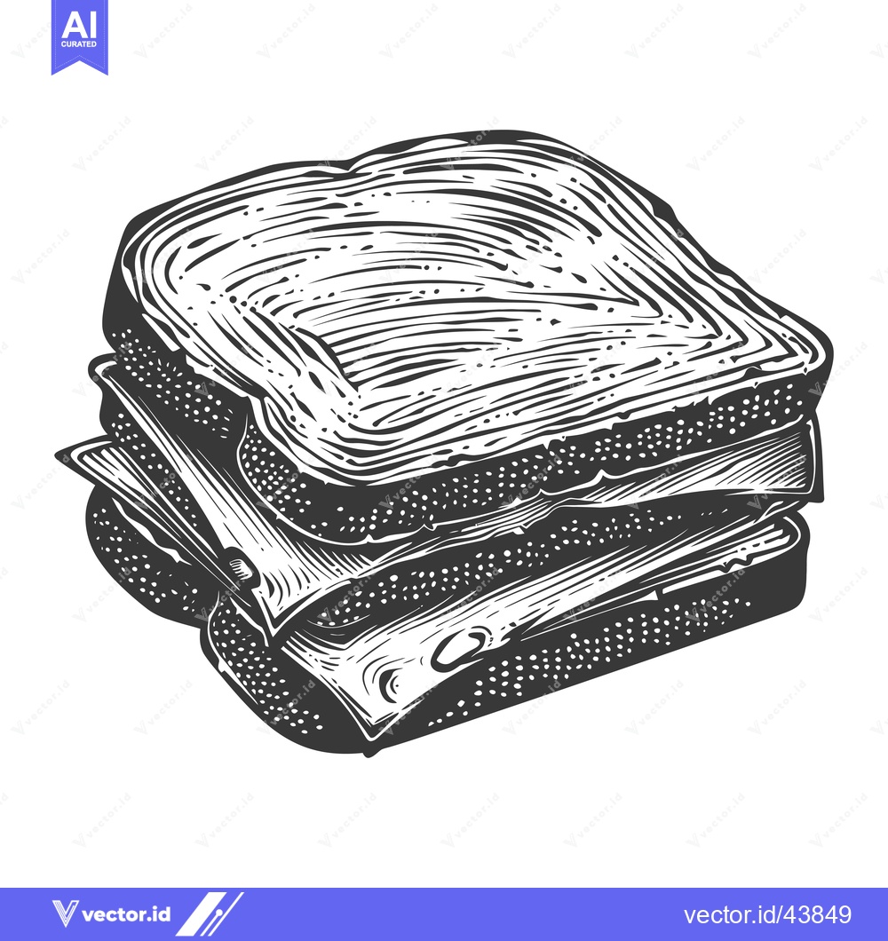 Premium Vector dari A Delicious Sandwich Illustrated In Black And White