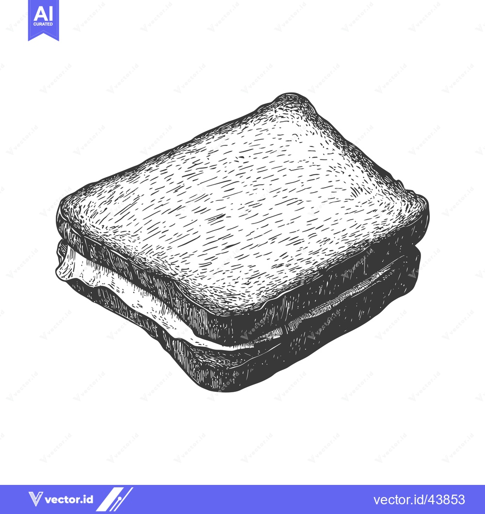Premium Vector of A Delicious Hand Drawn Grilled Cheese Sandwich