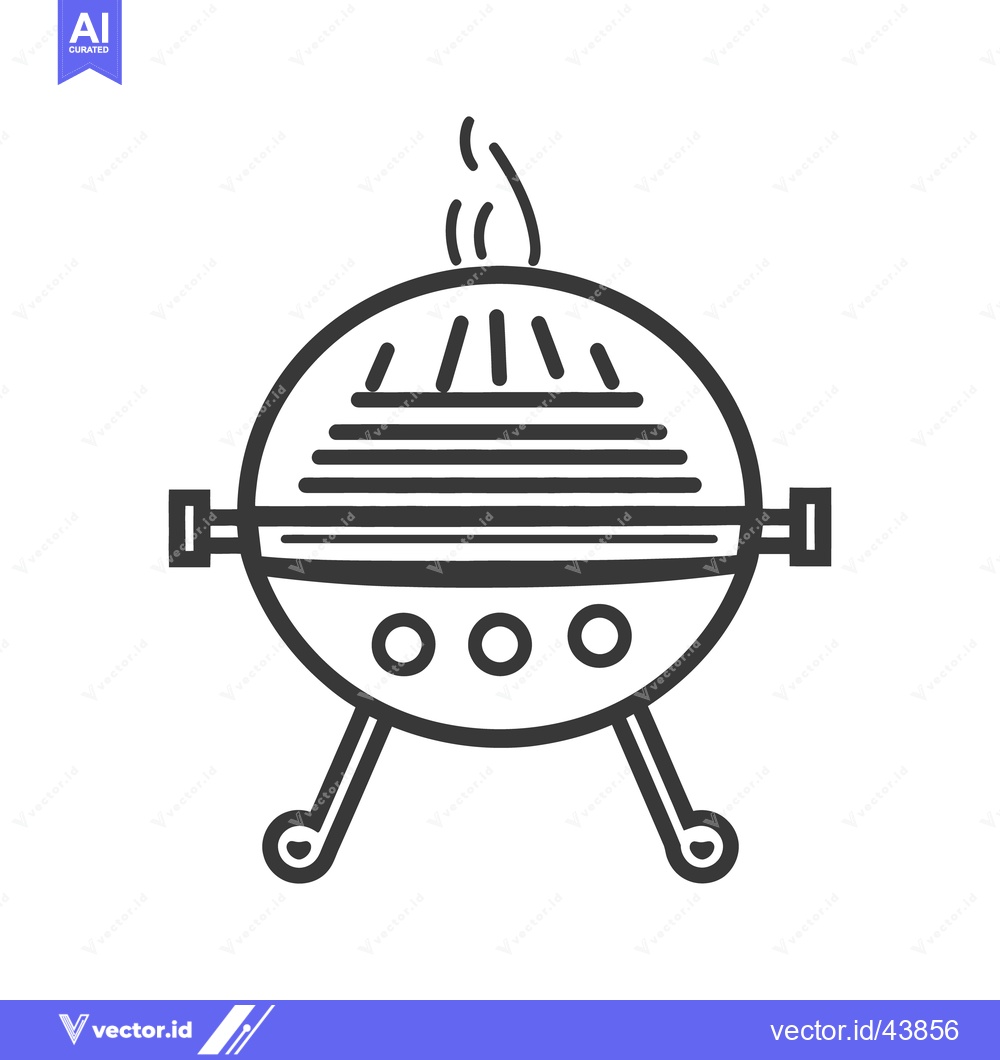 Premium Vector dari Simple illustration of a spherical outdoor cooking barbecue grill