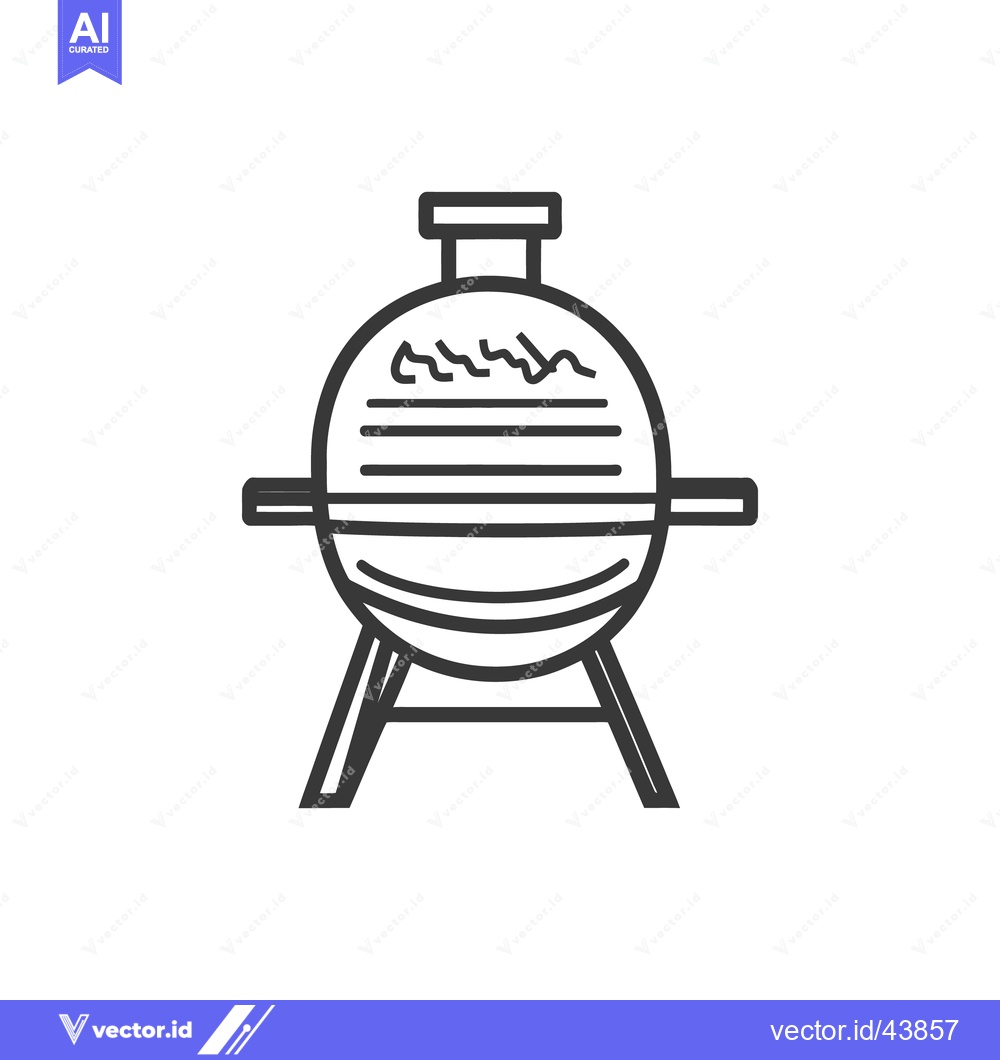 Premium Vector dari A simple black and white illustration of a portable grill