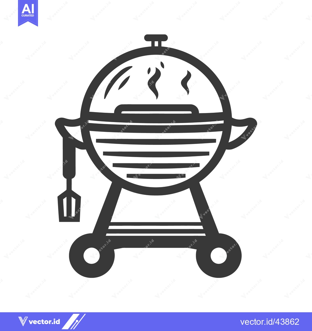 Premium Vector of A graphic illustration of a charcoal grill barbecue in use