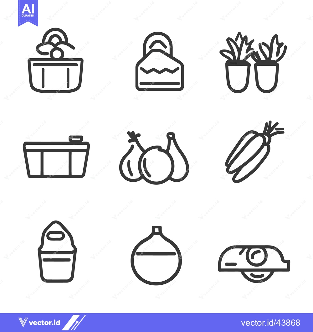 Premium Vector dari Simple black and white line drawings of common items
