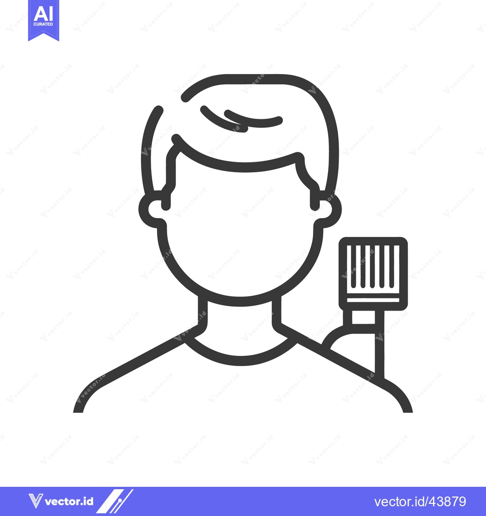 Premium Vector of A line art illustration of a person holding a microphone