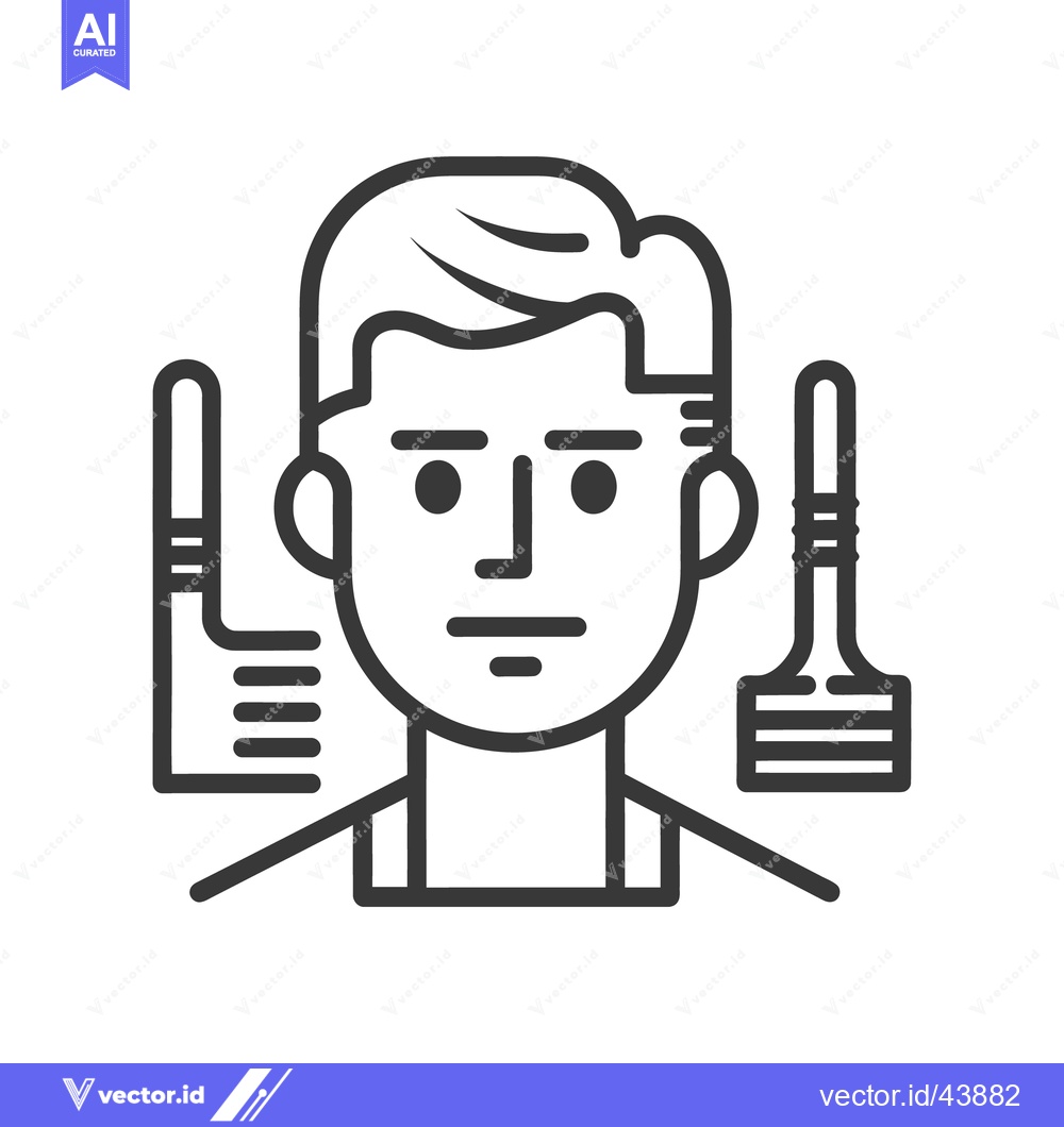 Premium Vector dari A stylized illustration of a man and shaving tools
