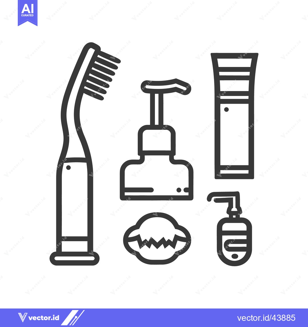 Premium Vector dari Minimalistic line art representation of personal hygiene products
