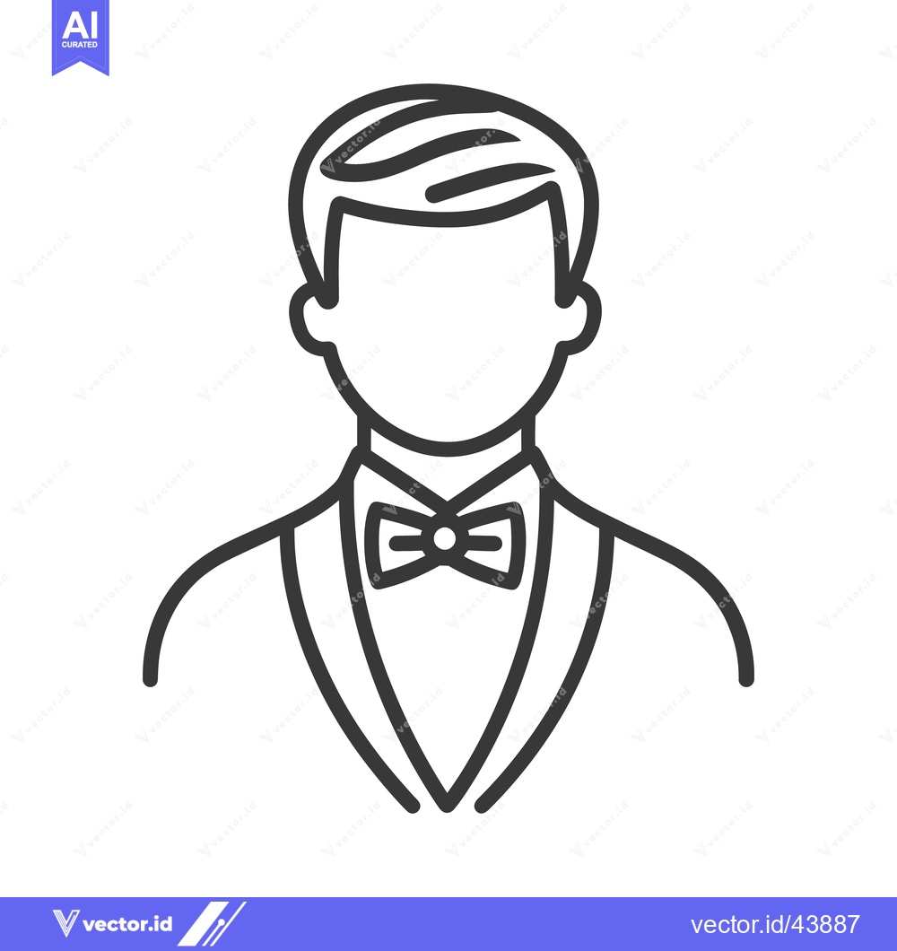Premium Vector of A formal portrait icon depicting a person in elegant attire