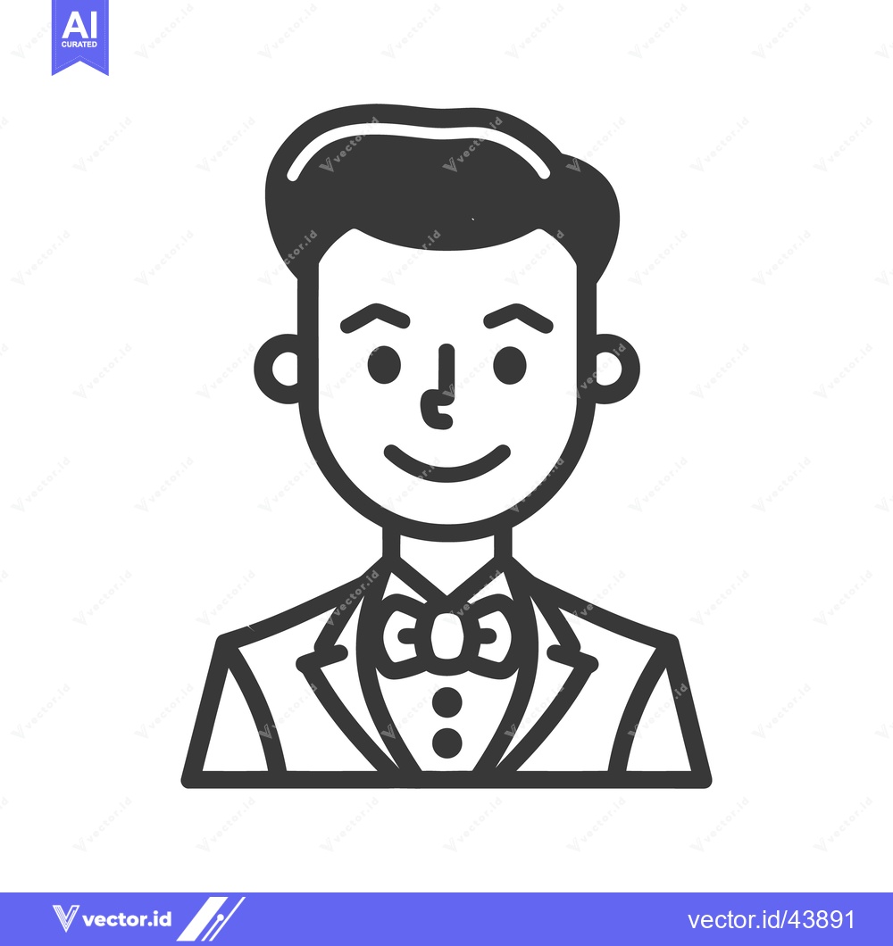 Premium Vector of A stylized illustration of a man wearing formal attire