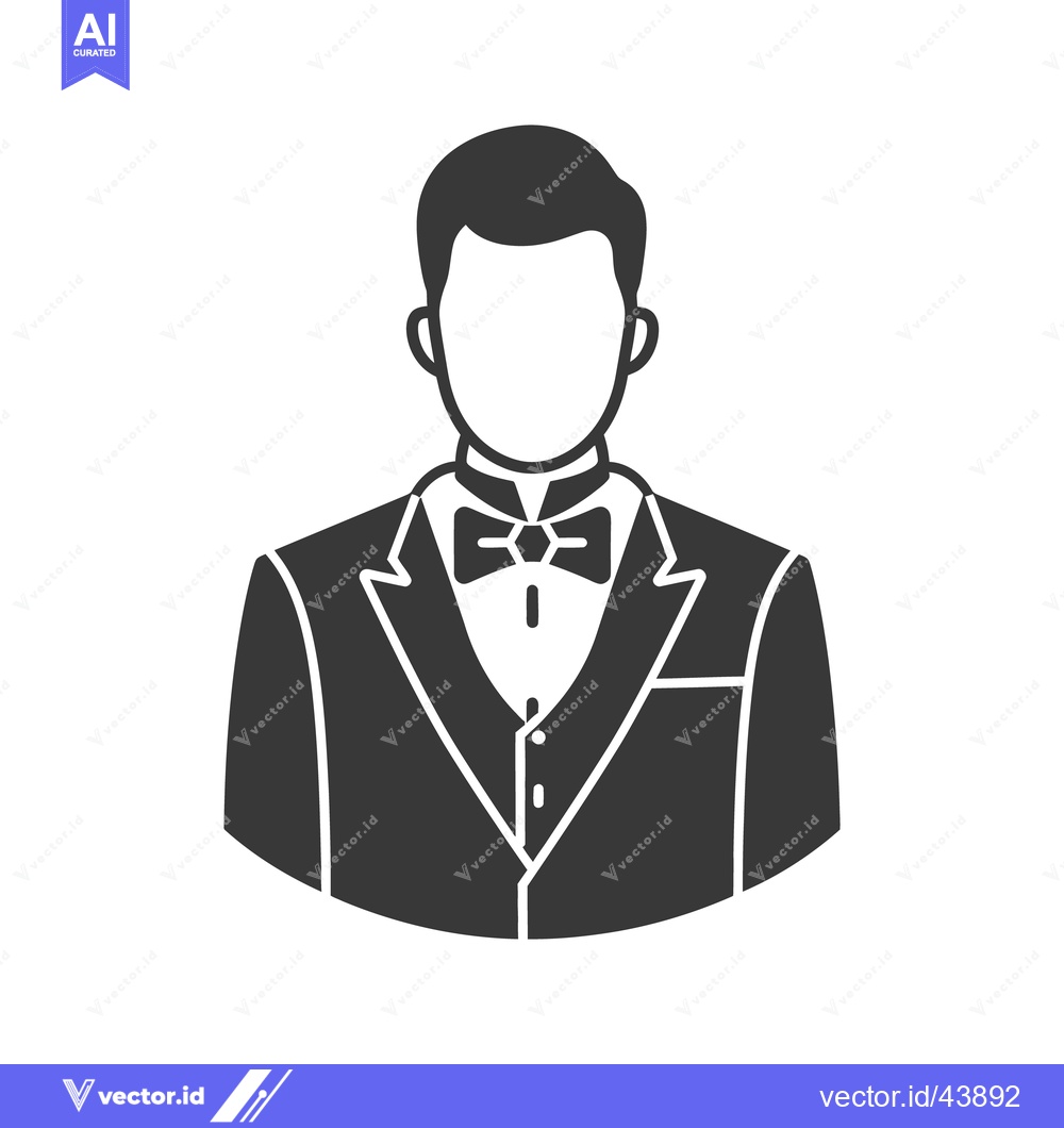 Premium Vector of A simple monochrome illustration of a person in formal attire