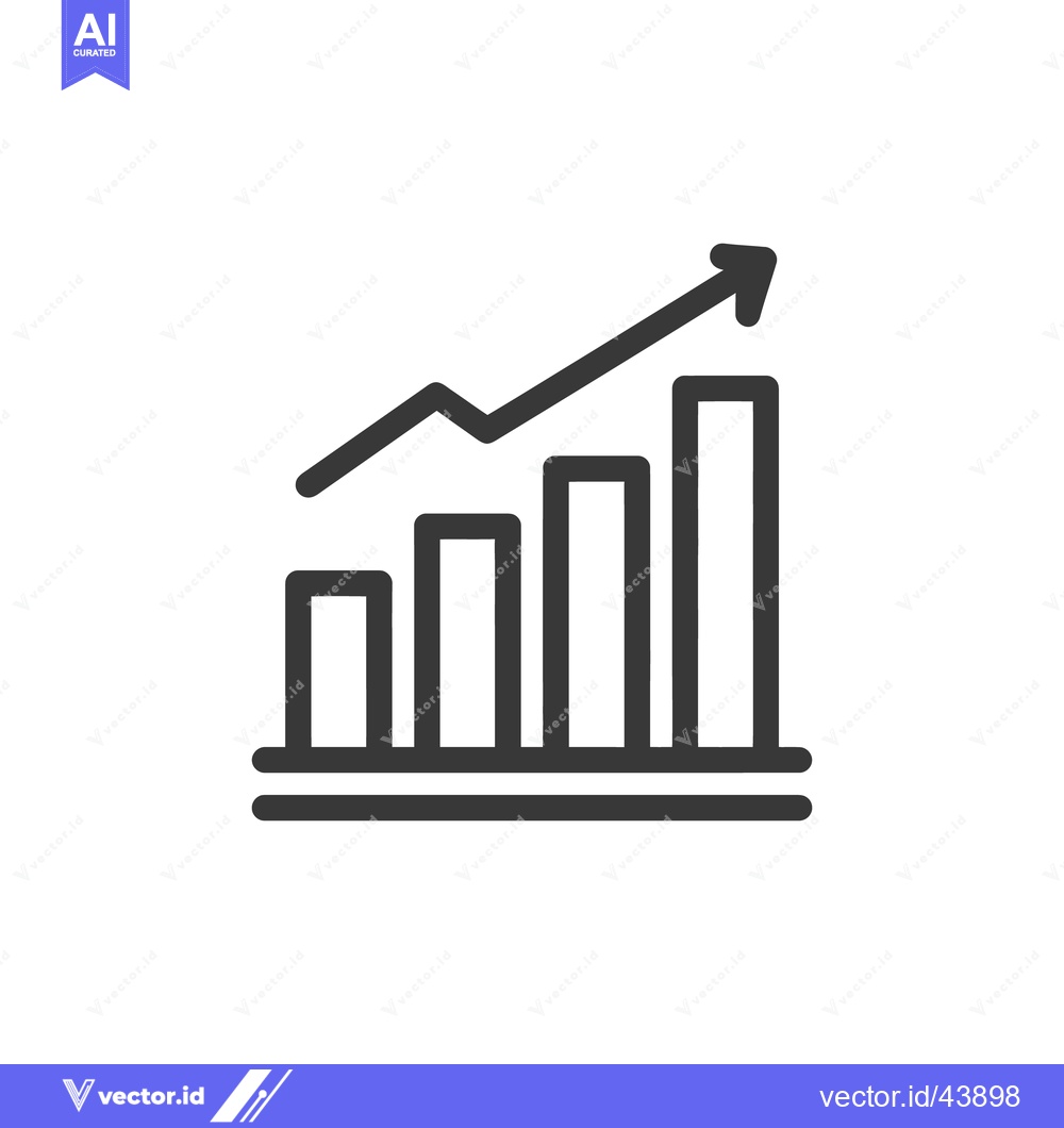 Premium Vector dari Ascending Bar Graph with Arrow: Business Growth Icon