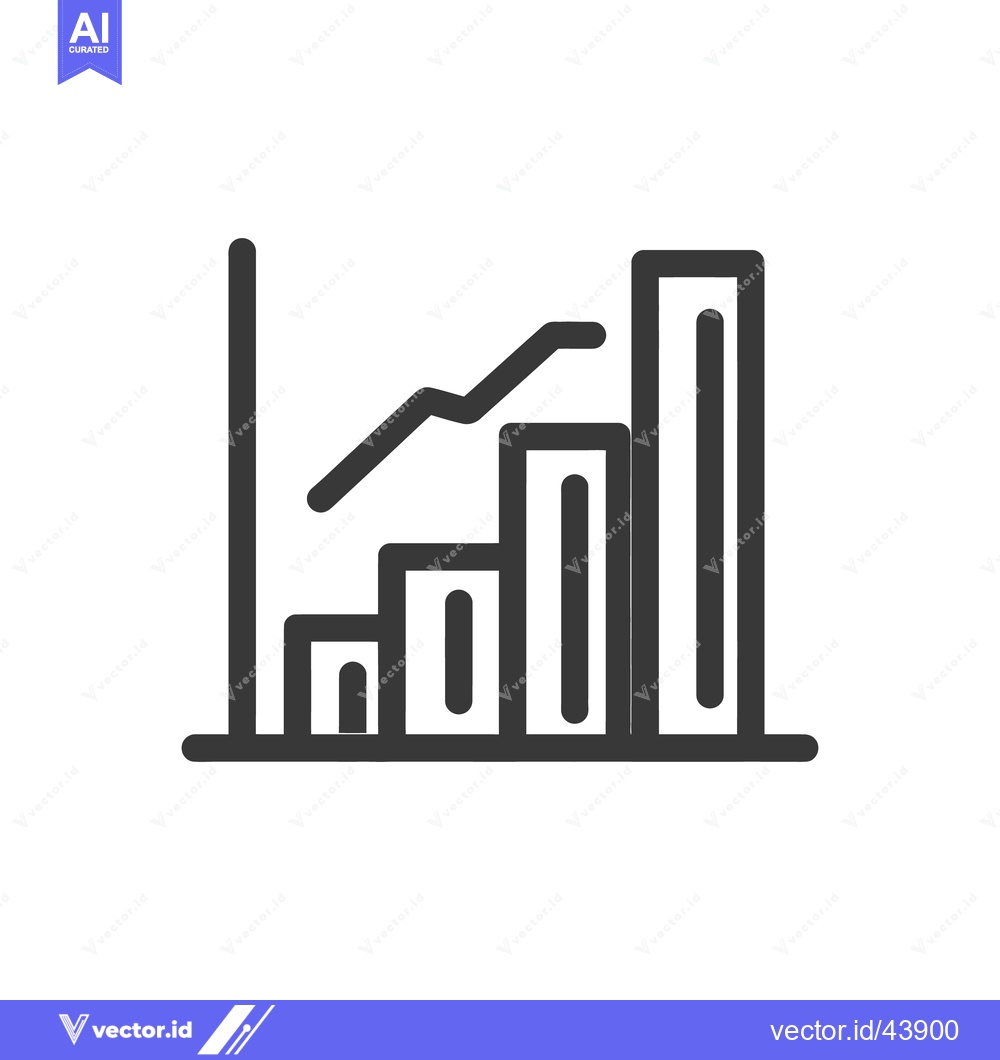 Premium Vector of Ascending Graph Icon: Business Growth and Financial Success Illustrati