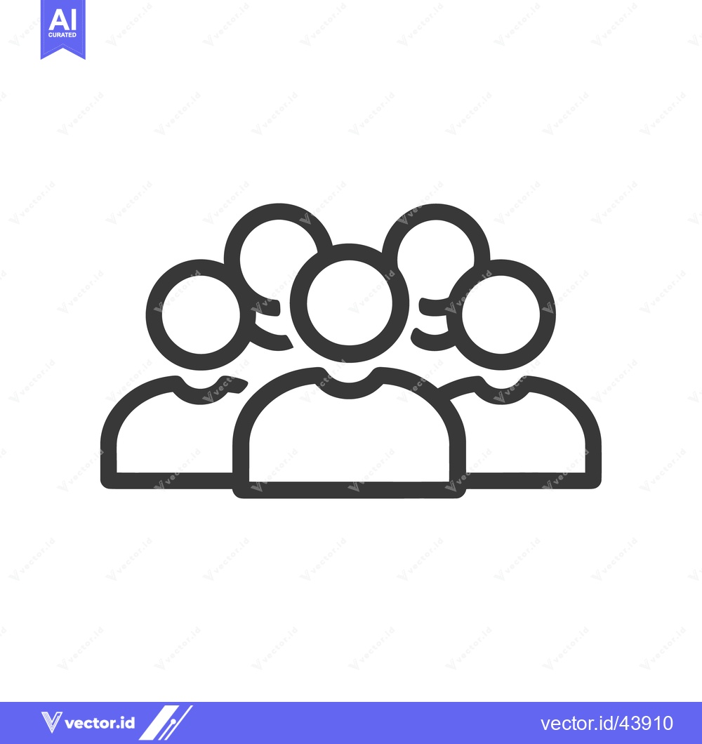 Premium Vector dari Group of People Icon: Minimalist Line Art Representation of Teamwork a