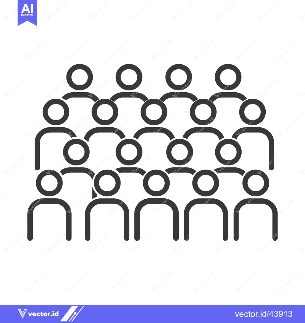 Premium Vector of Group of People Icon in Black and White
