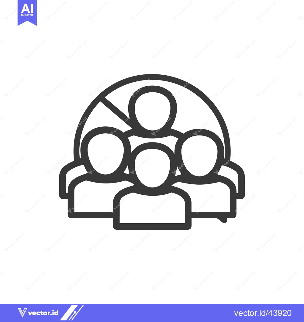 Premium Vector dari Teamwork Icon: Group of People with Leader, Outline Style
