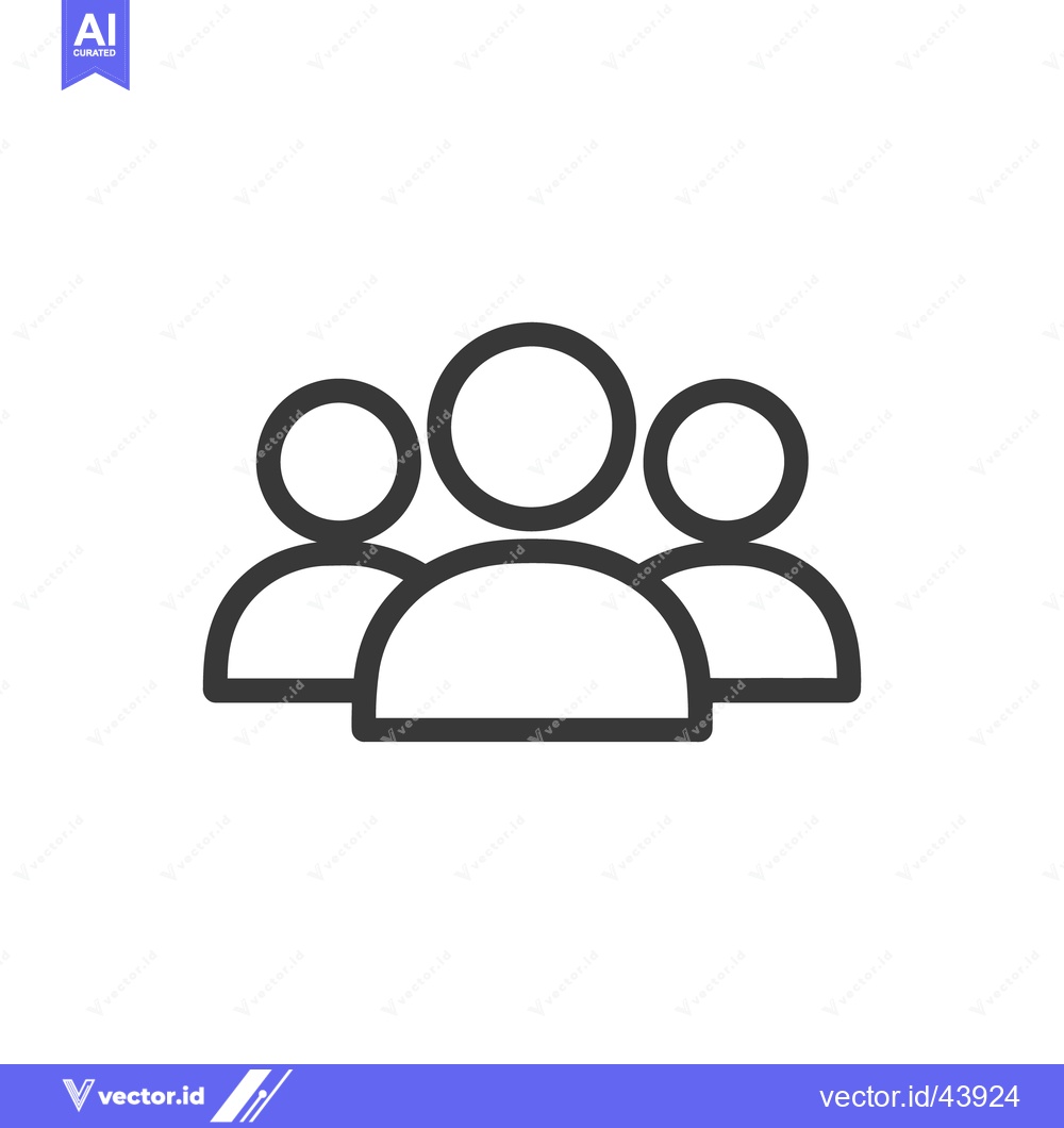 Premium Vector of Minimalist Team Icon: Three Abstract Figures in Outline Style