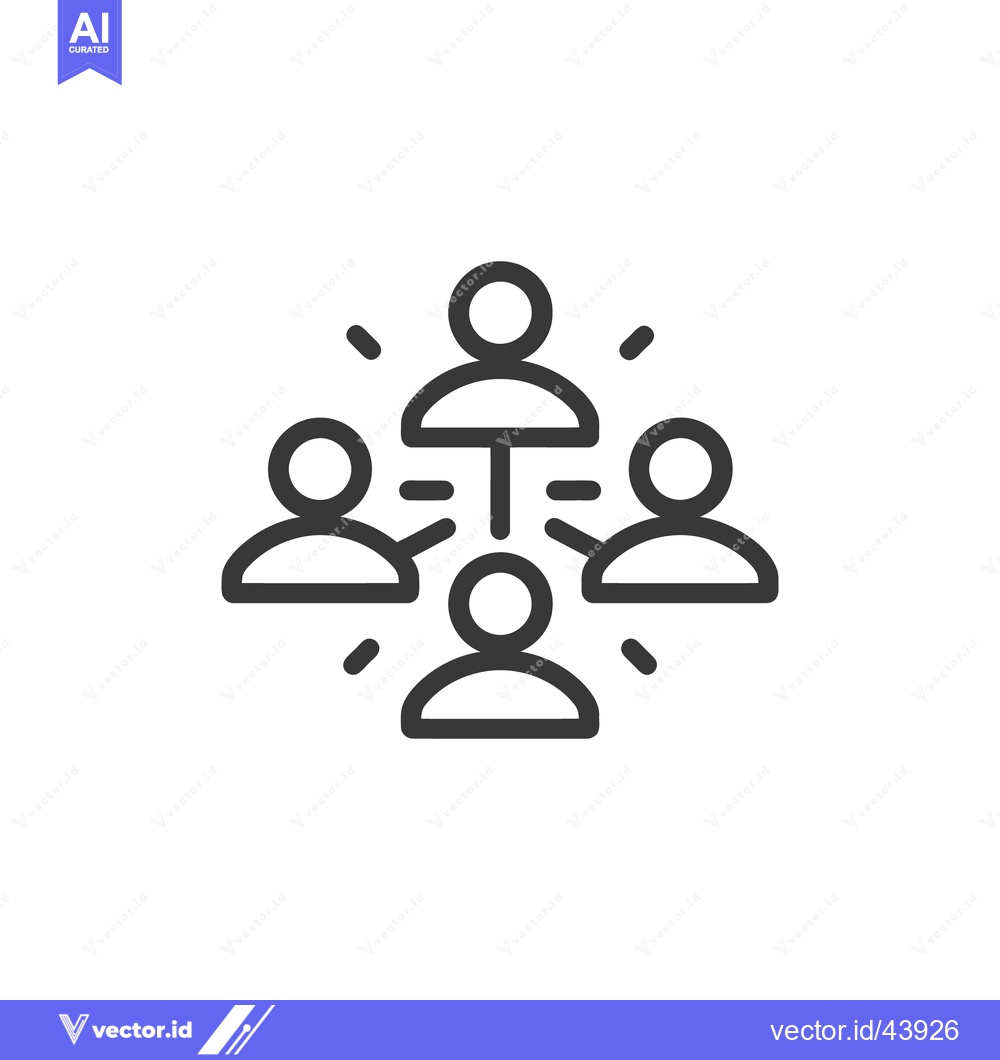 Premium Vector dari Network Connection Icon: Hierarchical Structure with Radiating Lines o
