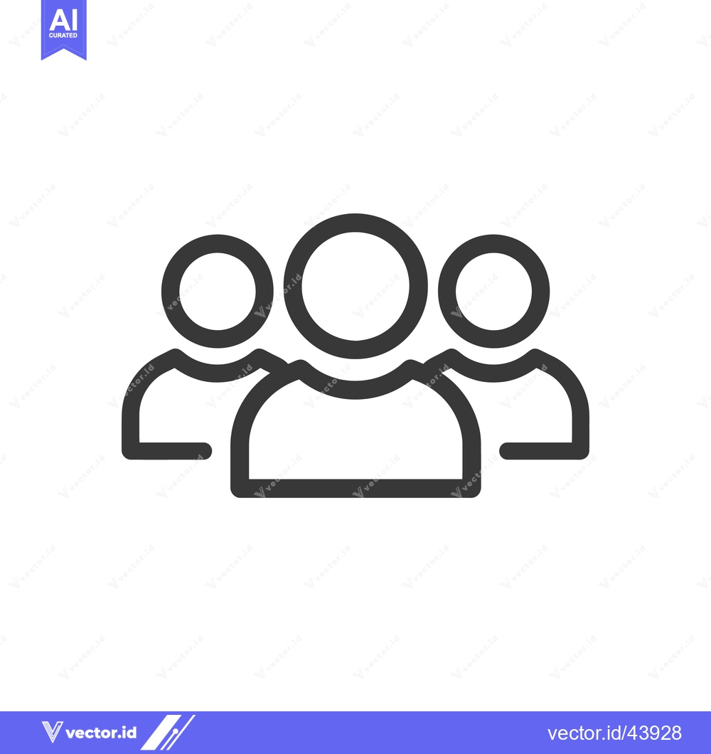 Premium Vector dari Minimalist Team Icon: Three People Outline on White Background