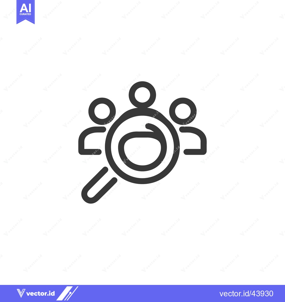 Premium Vector dari Team Under Scrutiny: Magnifying Glass Focus on People Icon