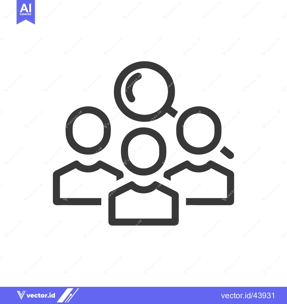 Premium Vector dari Team Analysis: Magnifying Glass Over People Icon, Research Concept