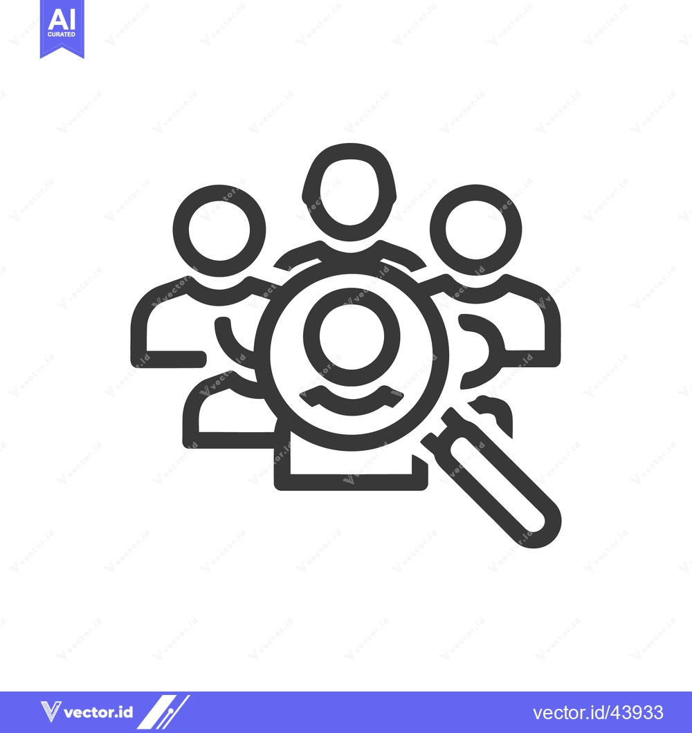 Premium Vector dari Team Under Scrutiny: Magnifying Glass Focus on Group Icon