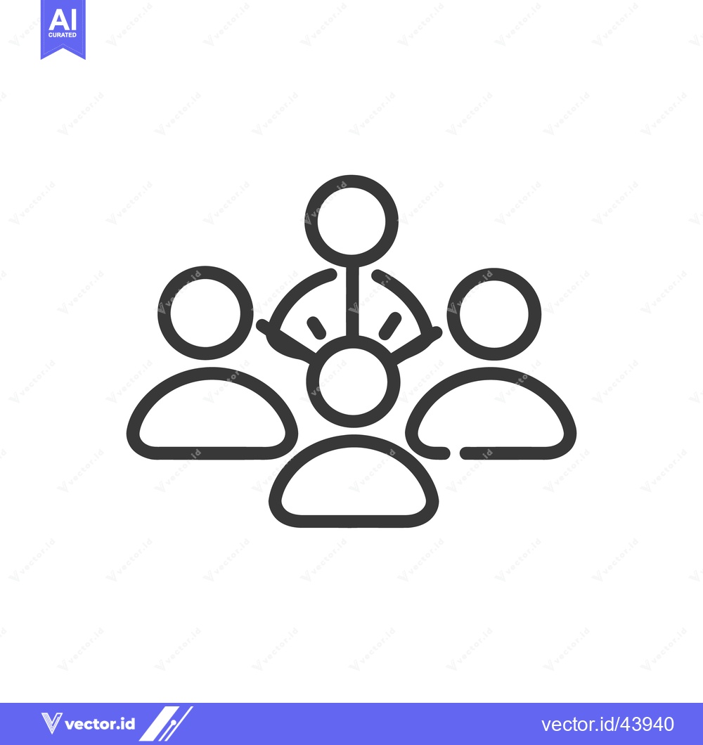 Premium Vector dari Hierarchical Team Structure Icon: Leadership and Collaboration in Outl